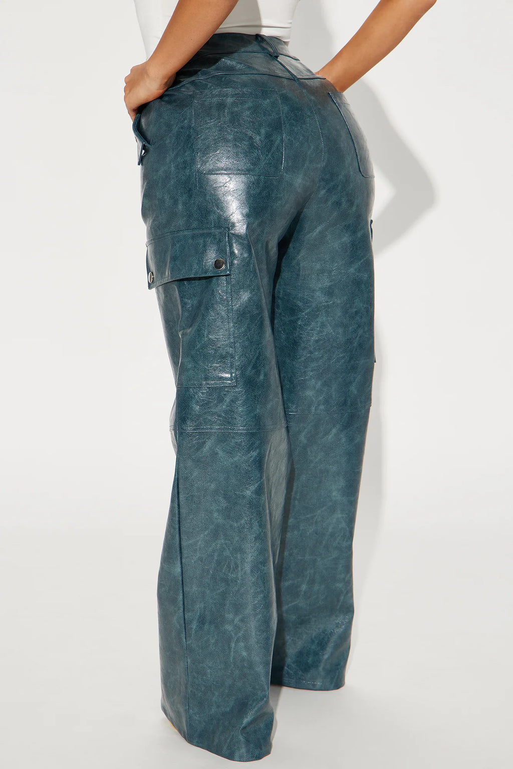 Jazzie Faux Leather Cargo Pant