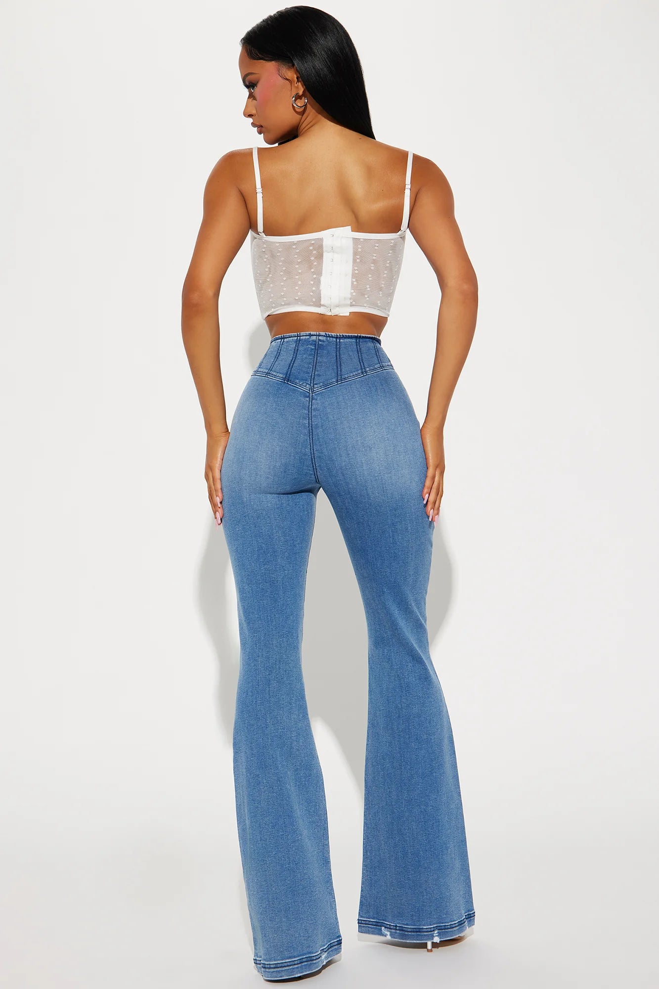 Going Over It Corset Waist Flaire Jeans