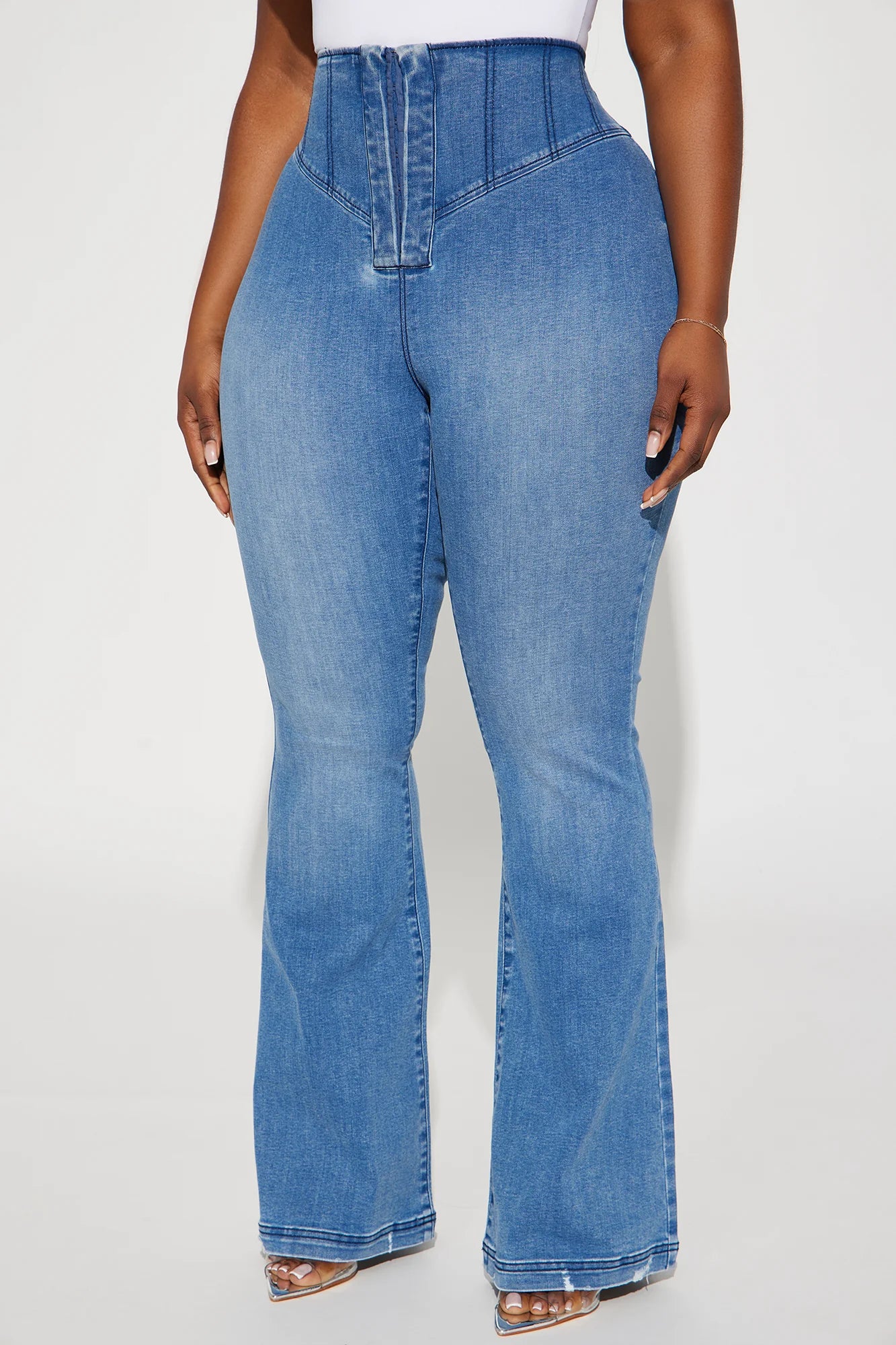 Going Over It Corset Waist Flaire Jeans