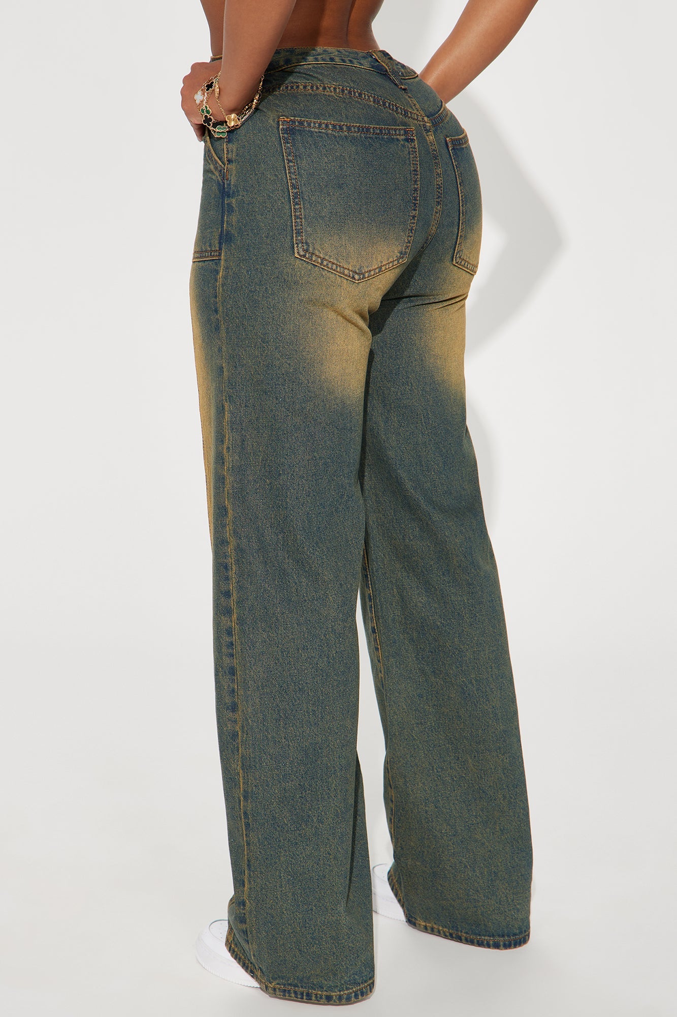 Living For It Tinted Straight Leg Jeans
