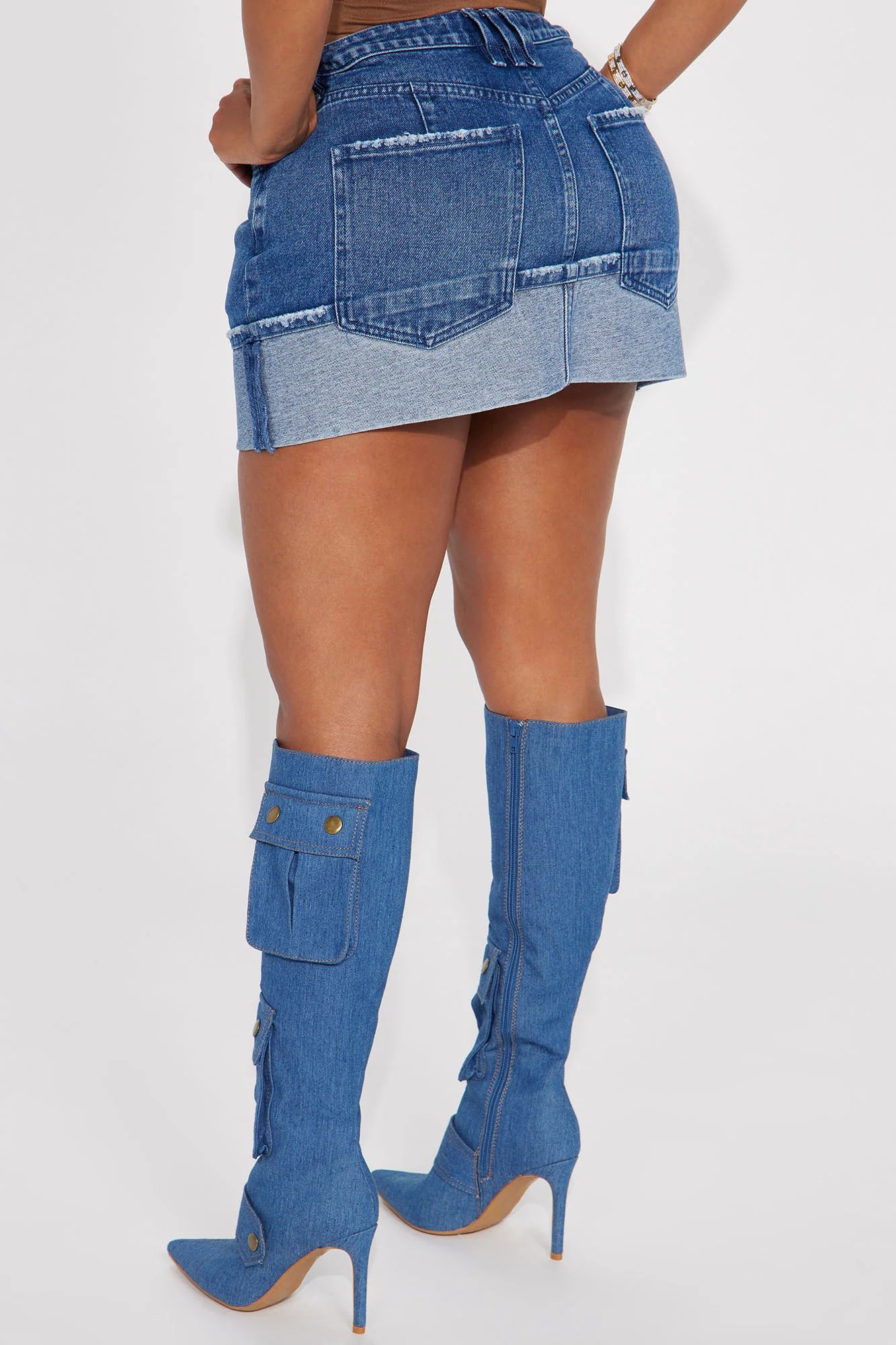 Cuffed up Denim Mini Skirt