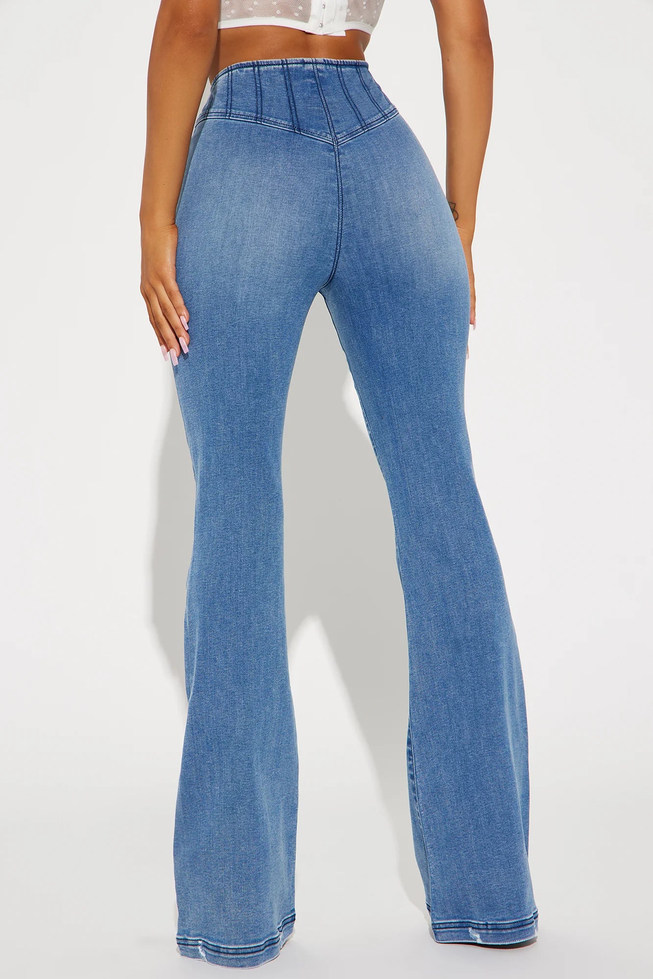 Going Over It Corset Waist Flaire Jeans