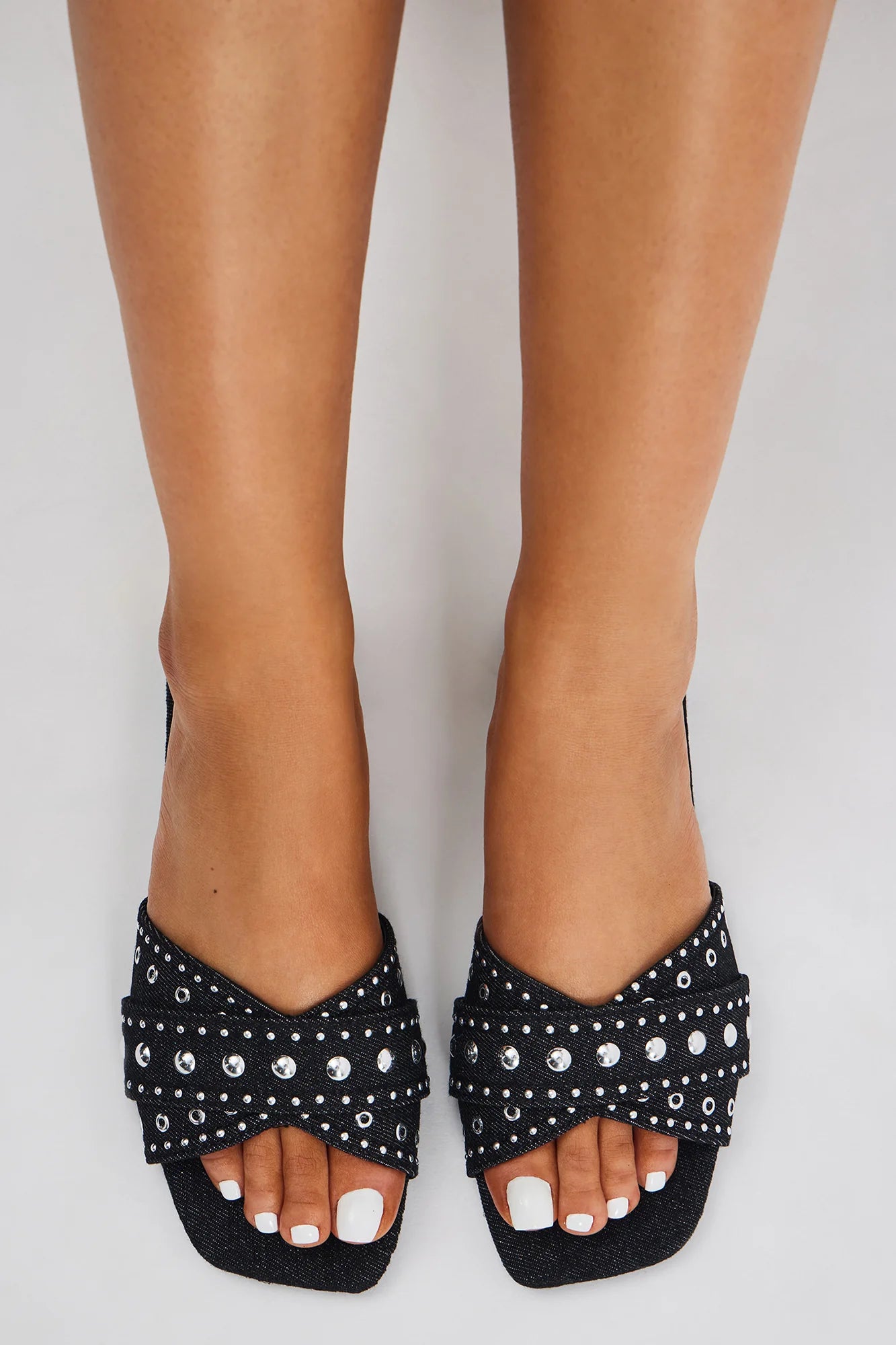 We Should Link Up Studded Flat Sandals