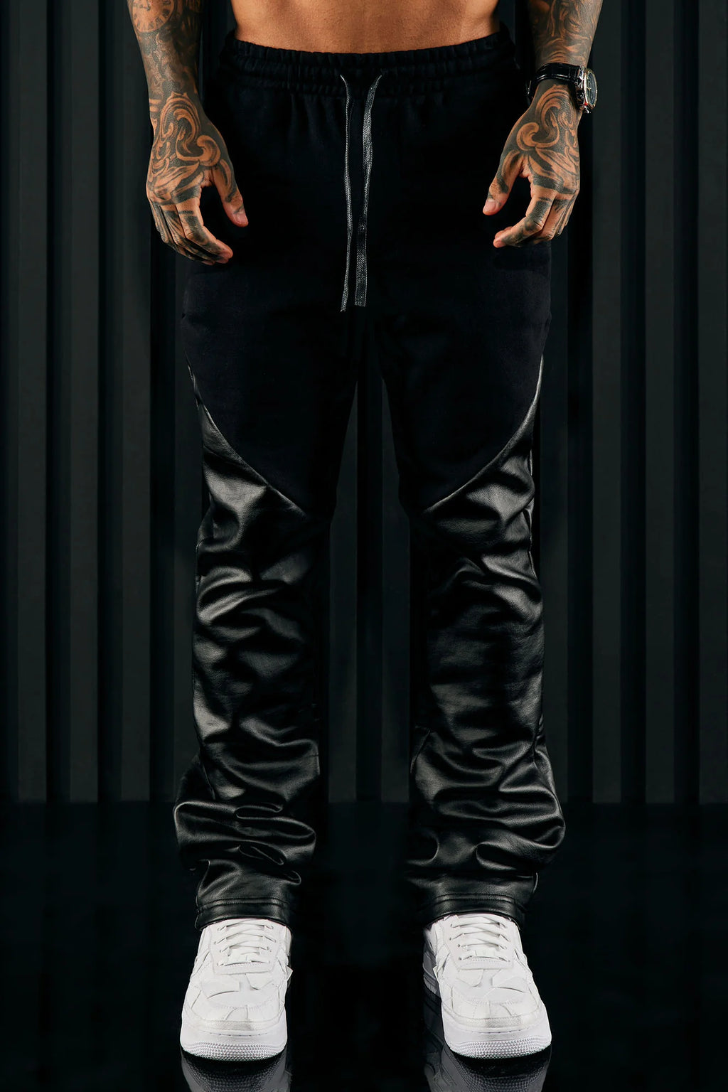 Tyson Waxed Panel Flare Sweatpants