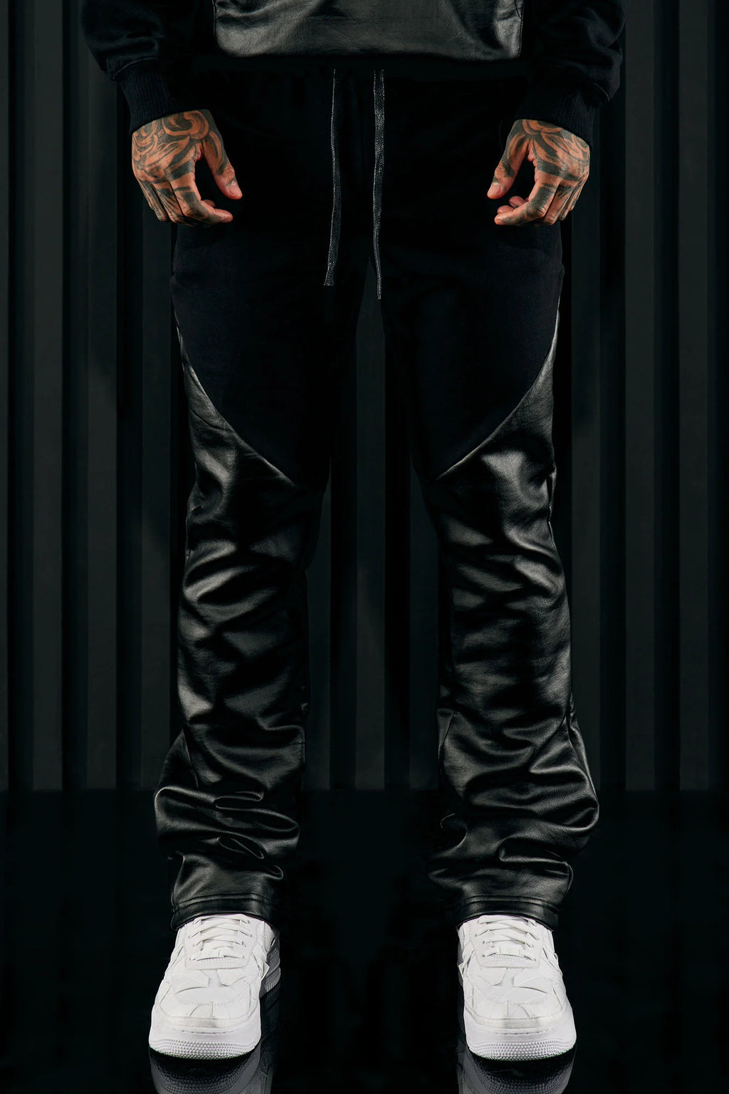 Tyson Waxed Panel Flare Sweatpants