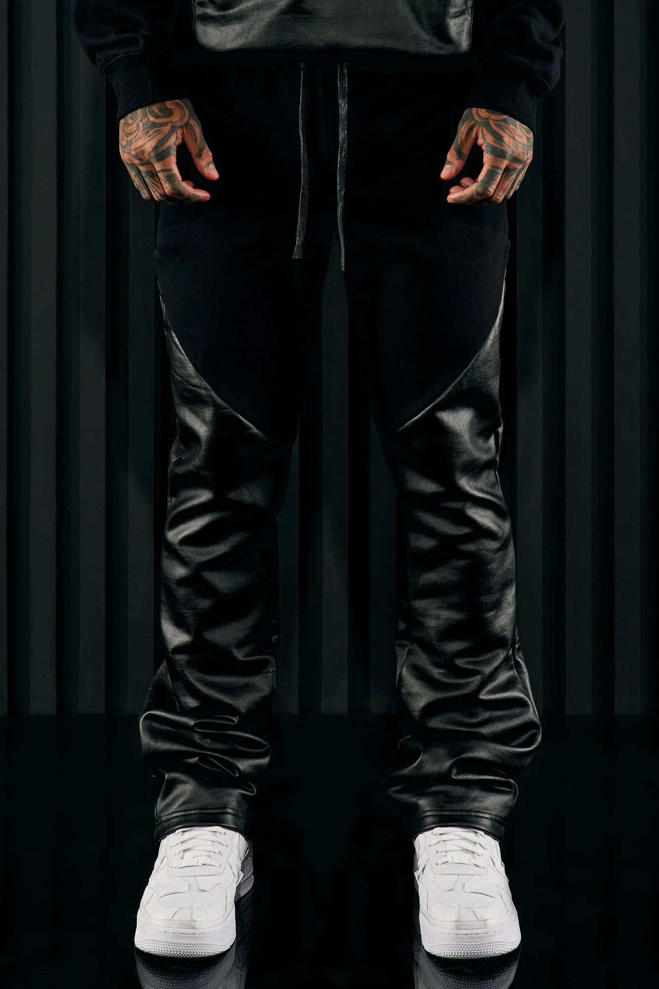 Tyson Waxed Panel Flare Sweatpants